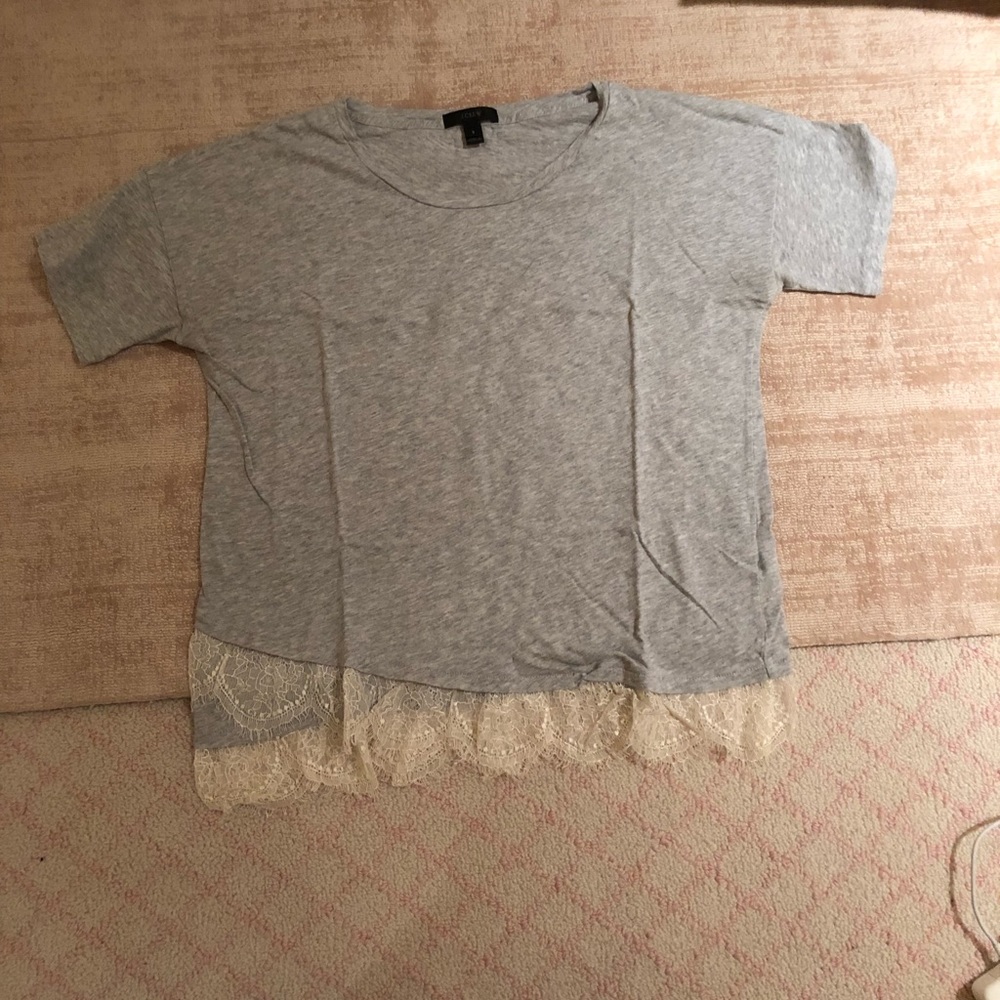 J Crew Top with Lace Trimming